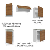 Combo de Cocina 180cm Glamy Madesa - Blanco/Marrón