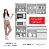 Combo de Cocina Compacta 6 Purtas 2 Cajones (Sin Mesada ni Bacha) Blanco Lívia Madesa