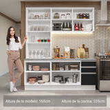 Combo completo de Cocina con Cristalero 190 cm Madesa Glamy BN 05