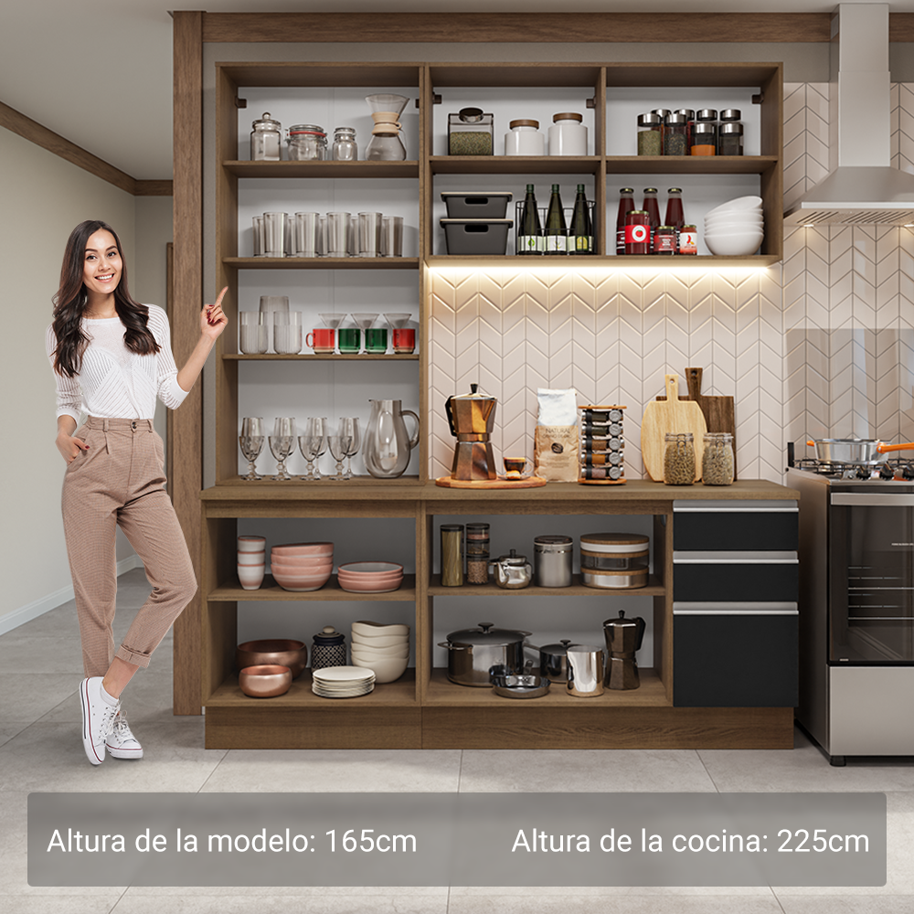 Combo completo de Cocina Madesa Glamy 190cm MN 05