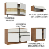 Combo de Cocina 200cm Marrón/Blanco Glamy Madesa 07