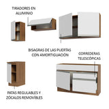 Combo completo de Cocina 240cm Marrón/Blanco Glamy Madesa 07