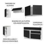 Combo completo de Cocina Madesa Glamy 240cm Blanco/Negro 07