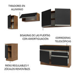Combo completo de Cocina Madesa Glamy 240cm Marrón/Negro 07