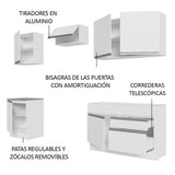 Combo completo de Cocina 240cm Blanco Glamy Madesa 08