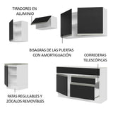 Combo completo de Cocina Madesa Glamy 240cm Blanco/Negro 08