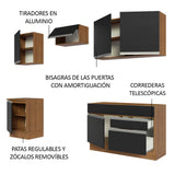 Combo completo de Cocina Madesa Glamy 240cm Marrón/Negro 08