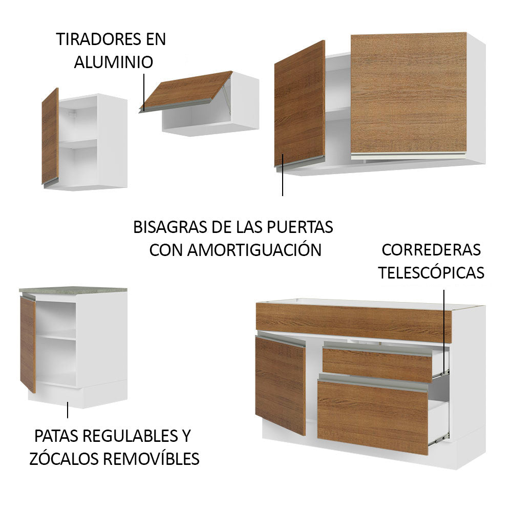 Combo completo de Cocina Madesa 08 Glamy 240cm