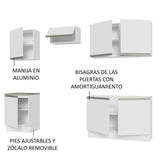 Combo completo de Cocina 240 cm Blanco Glamy Madesa 09