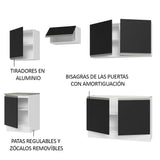 Combo completo de Cocina Madesa Glamy 240cm Blanco/Negro 09