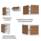 Combo completo de Cocina Madesa 09 Glamy 240cm - Blanco/Marrón