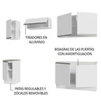 Combo completo de Cocina 240 cm 7 Puertas Sin Mesada Blanco Glamy Madesa 10