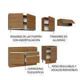 Combo completo de Cocina 260cm Marrón Glamy Madesa 03