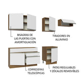 Combo completo de Cocina 260cm Marrón/Blanco Glamy Madesa 03
