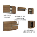Combo completo de Cocina 260 cm 6 Puertas 2 Cajones Sin Mesada Marrón Glamy Madesa 05
