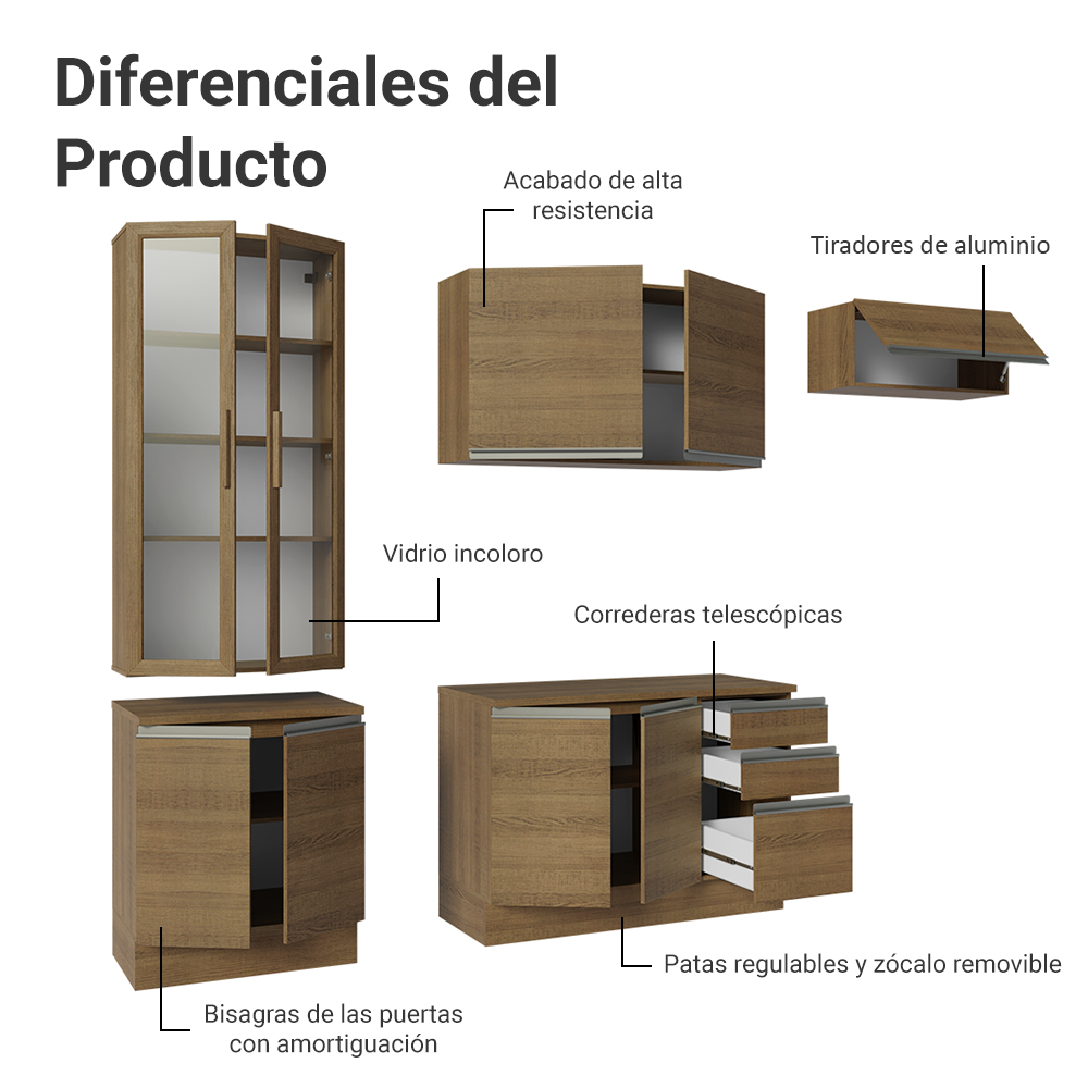Combo completo de Cocina Madesa Glamy 270cm MM 16