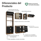 Combo completo de Cocina 270 cm Marrón/Negro Glamy Madesa