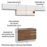 Combo completo de Cocina 280cm Marina Madesa 01 - Blanco/Marrón