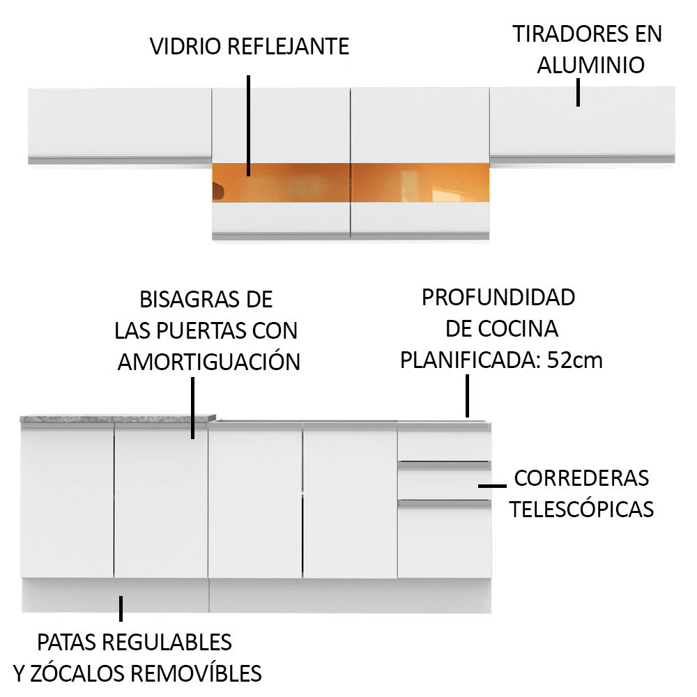 Combo completo de Cocina 280cm Mariana Madesa 02 - Blanco