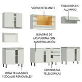 Combo completo de Cocina 280cm Genova Madesa 04SR - Blanco