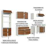 Combo completo de Cocina Madesa Glamy 290cm Blanco/Marrón