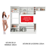 Combo completo de Cocina Madesa Glamy 290cm Blanco/Blanco/Crema 13