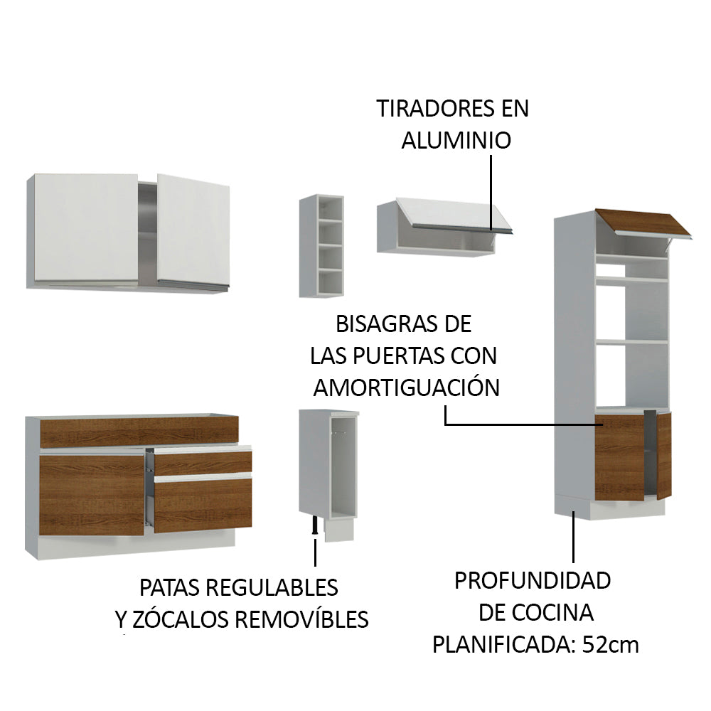 Combo completo de Cocina Madesa Glamy 290cm MB 02