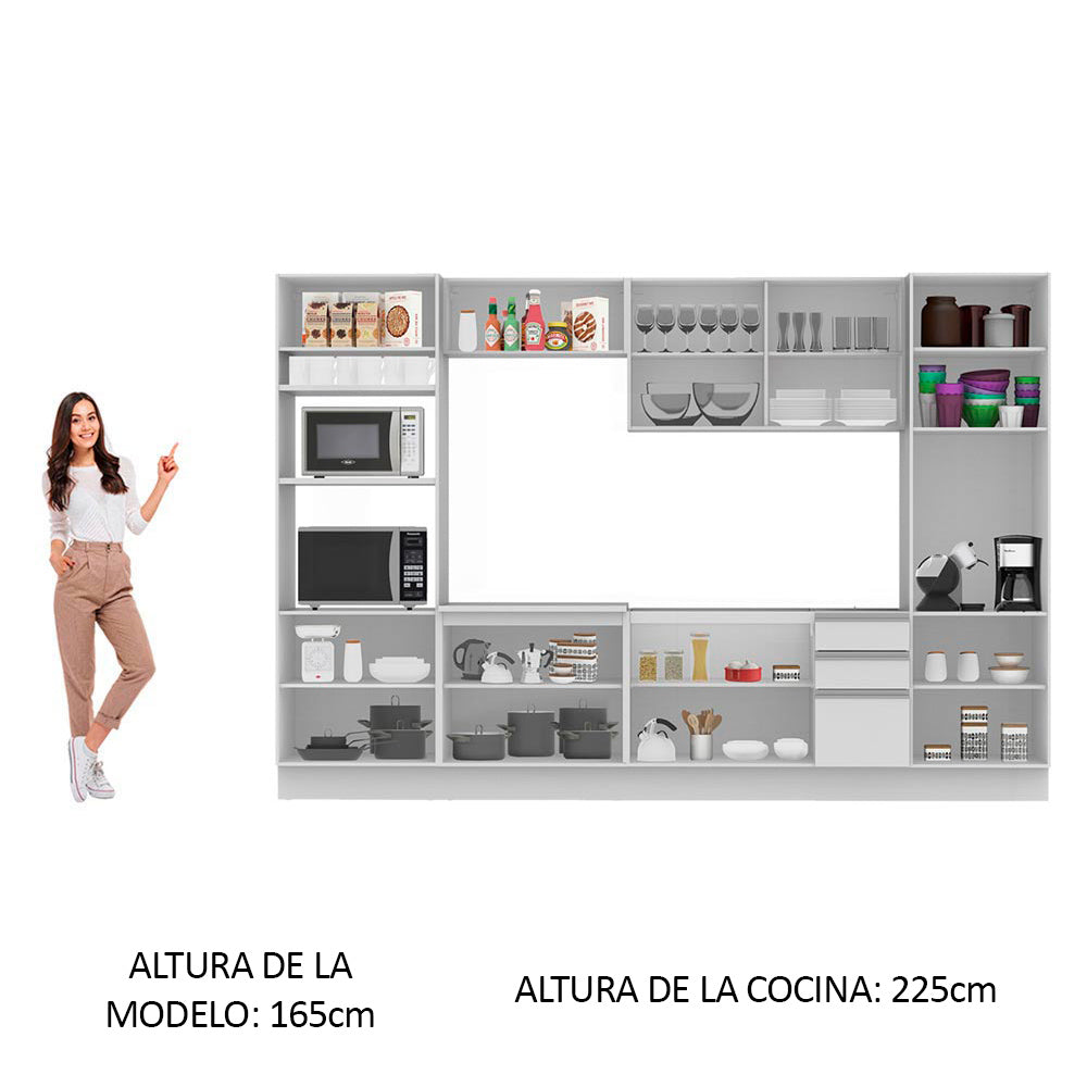 Combo completo de Cocina 330cm Madesa Roma 01 - Blanco