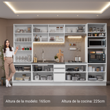Combo completo de Cocina con Cristalero 340 cm Madesa Glamy BB 01