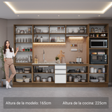Combo completo de Cocina con Cristalero 340 cm Madesa Glamy MB 01
