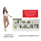 Combo con 2 Bajos Mesadas de Cocina Madesa Acordes 100% MDF (Sin Mesada y Bacha) Frentes Blanco Brillante