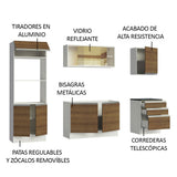 Combo Completo de Cocina 100% MDF 250 cm Blanco/Marrón Acordes Madesa 01