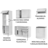 Combo Completo de Cocina 100% MDF 250 cm Frentes Blanco Brillante Acordes Madesa 03