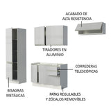 Cocina Compacta 100% MDF 260 cm Puetas Blanco Brillante Acordes Madesa 02