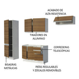 Cocina Compacta 100% MDF 260 cm Puetas Blanco/Marrón Acordes Madesa 02