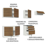 Combo Completo de Cocina 100% MDF 260 cm Blanco/Marrón Acordes Madesa 03