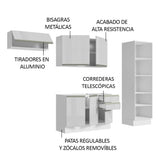 Combo Completo de Cocina 260 cm 100% MDF Frentes Blanco Brillante Acordes Madesa 04