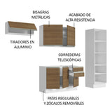 Combo Completo de Cocina 260 cm 100% MDF Blanco/Marrón Acordes Madesa 04