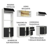Combo Completo de Cocina 100% MDF 270 cm Blanco/Negro Acordes Madesa 07