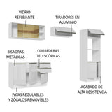 Combo Completo de Cocina 100% MDF 270 cm Frentes Blanco Brillante Acordes Madesa 08