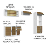 Combo Completo de Cocina 100% MDF 270 cm Blanco/Marrón Acordes Madesa 08