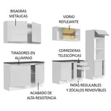 Combo Completo de Cocina 100% MDF 310 cm Frentes Blanco Brillante Acordes Madesa 01