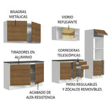 Combo Completo de Cocina 100% MDF 310 cm Blanco/Marrón Acordes Madesa 01