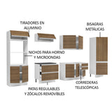 Combo Completo de Cocina 100% MDF 330 cm Blanco/Marrón Acordes Madesa 05