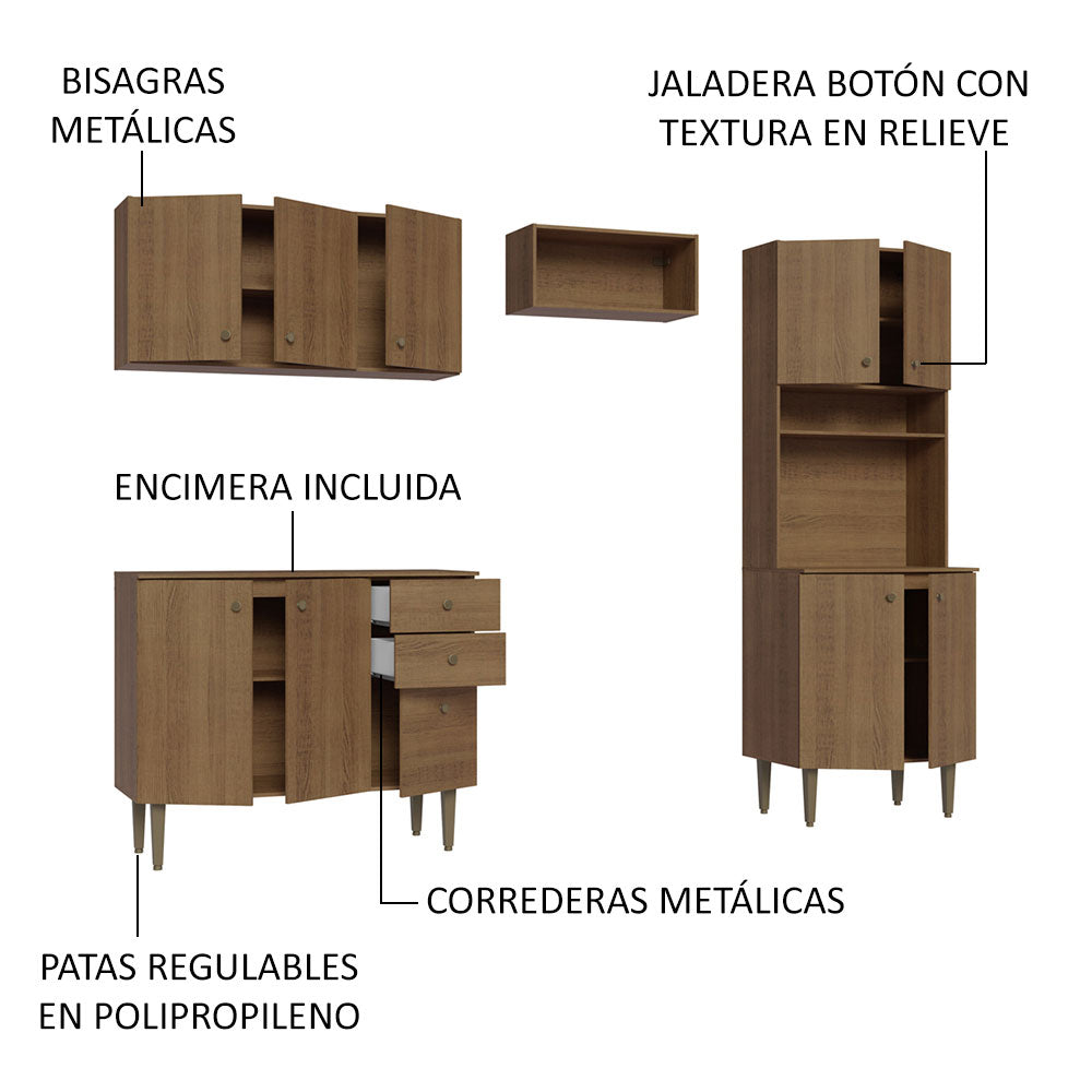 Combo completo de Cocina Madesa Gourmet 235cm MM 01