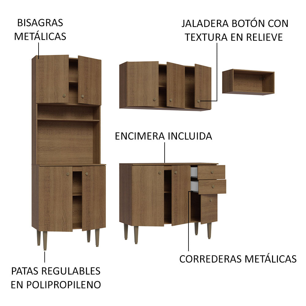 Combo completo de Cocina Madesa Gourmet 235cm MM 01