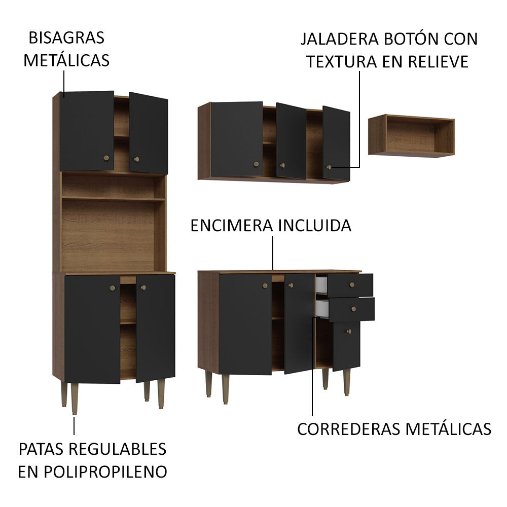 Combo completo de Cocina Madesa Gourmet 235cm MN 02