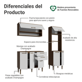 Combo completo de Cocina Lille 165 cm Marrón/Blanco Madesa 01