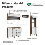 Cocina Compacta 225 cm Marrón/Blanco Lille Madesa