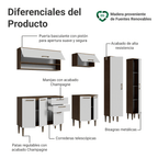 Combo completo de Cocina 245 cm 9 Puertas 2 Cajones Marrón/Blanco Lille Madesa